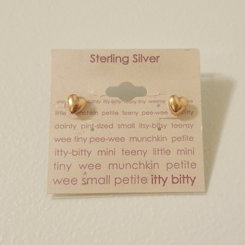 Sterling Silver Rose Gold Color Studs